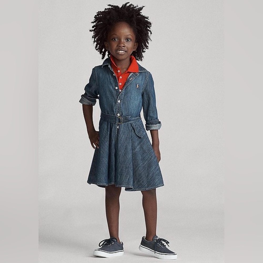 Little Girls 4T Polo Ralph Lauren Belted Denim Shirt Dress